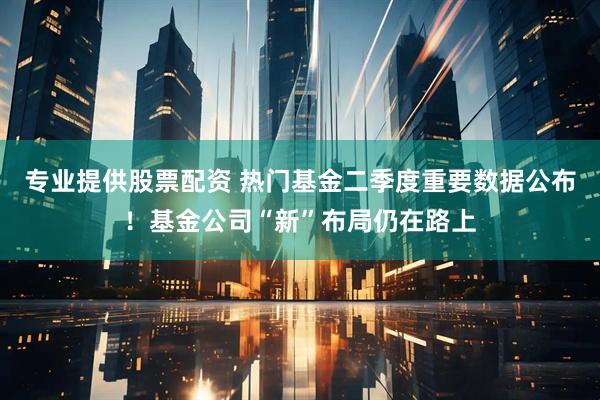 专业提供股票配资 热门基金二季度重要数据公布！基金公司“新”布局仍在路上